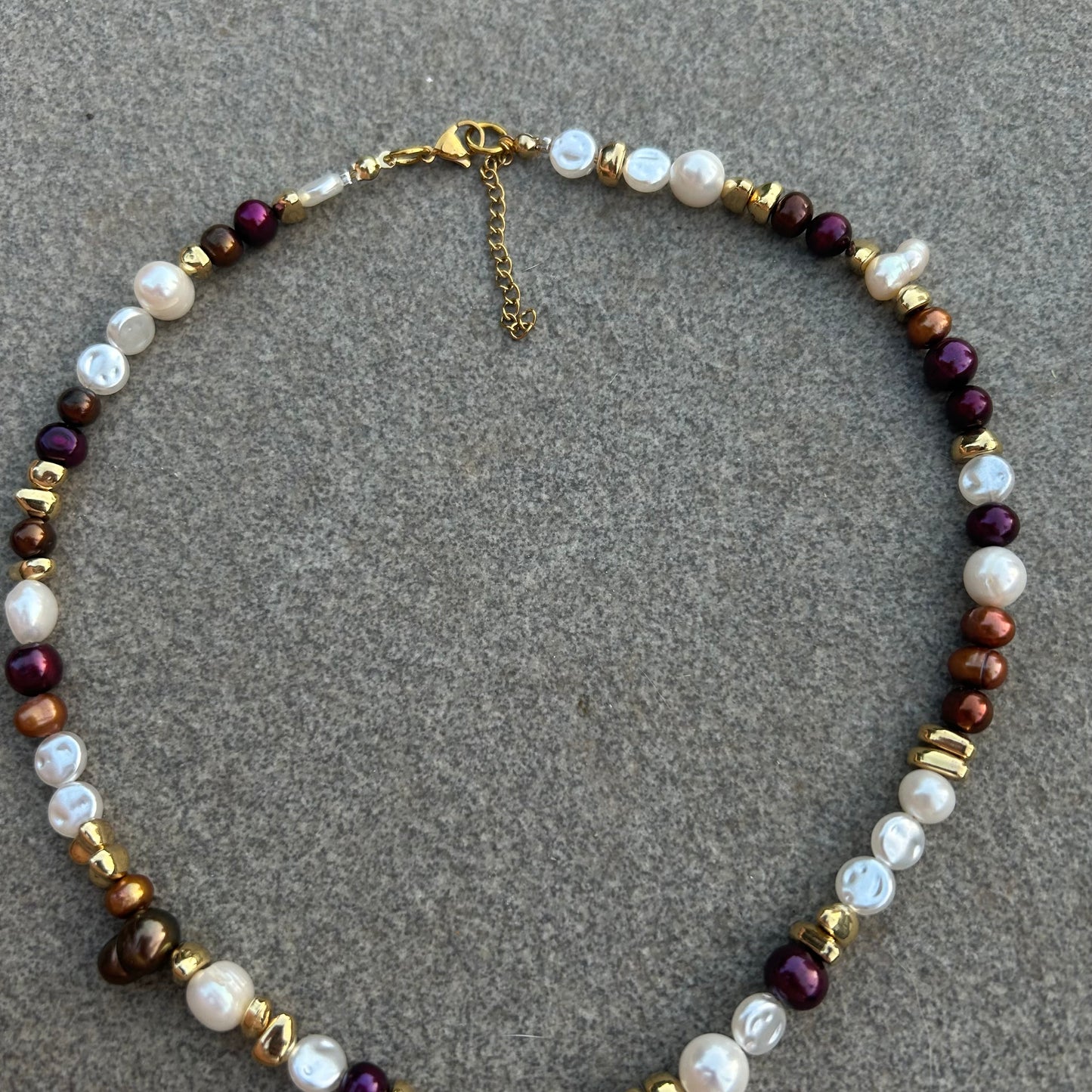 Freshwater pearl car necklace