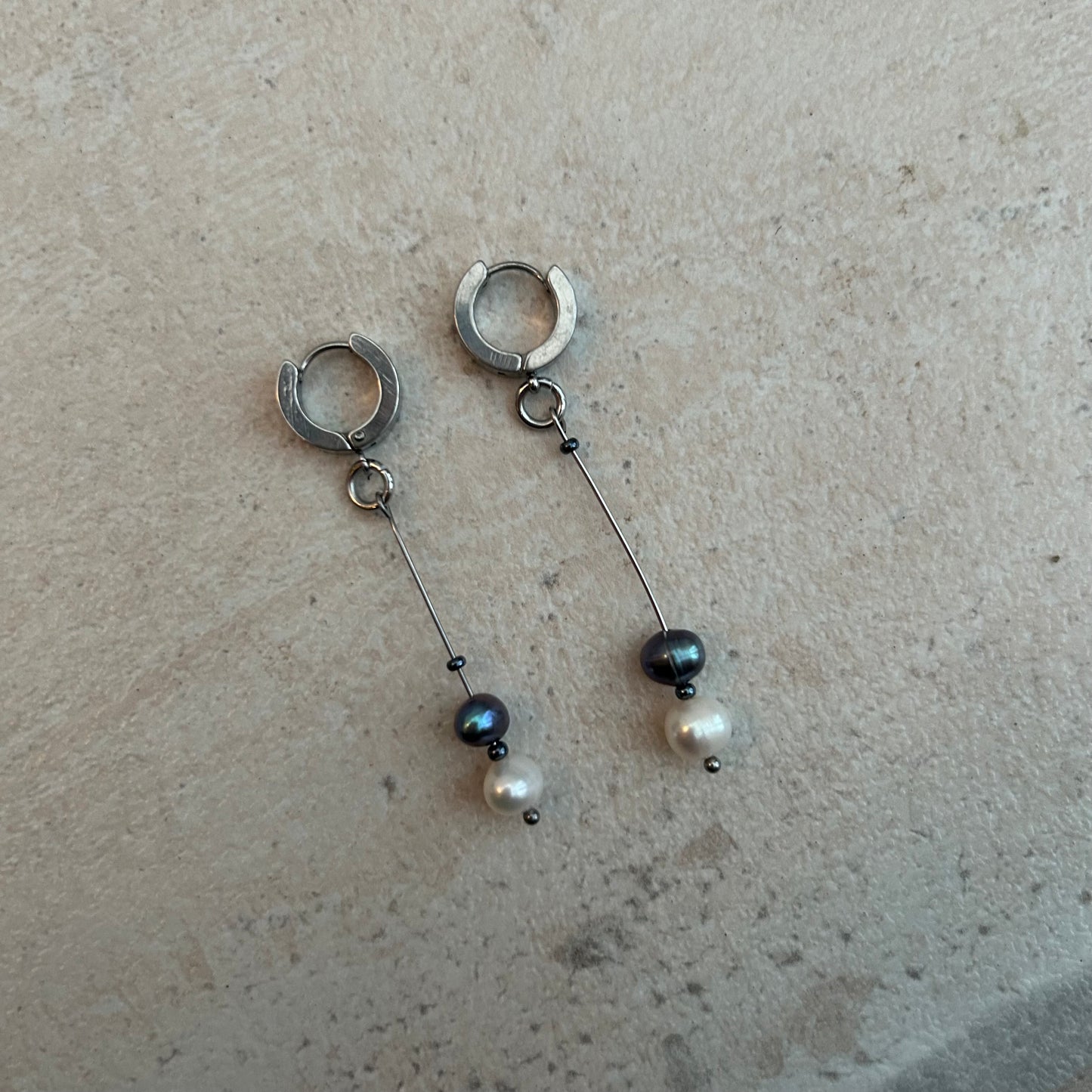 Stainless steel huggie earrings