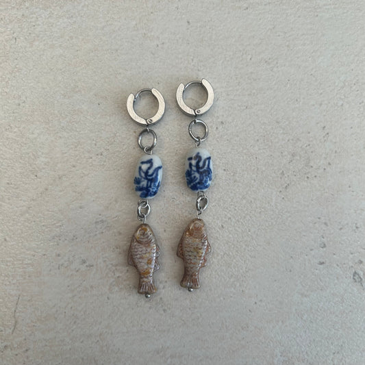 euro summer fish earrings