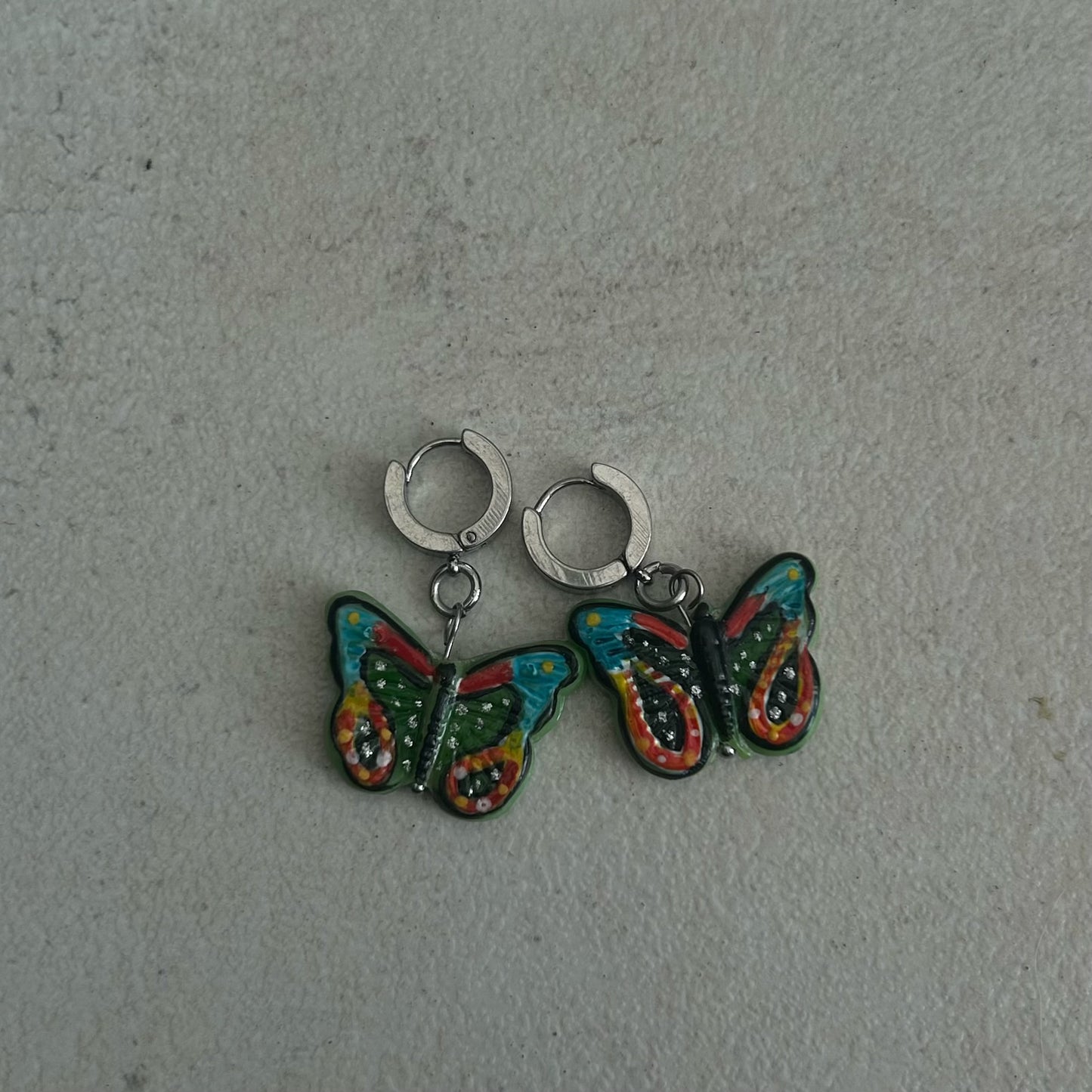 Stainless steel ceramic earrings
