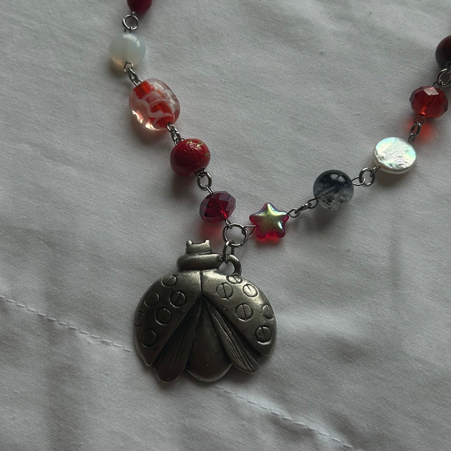 Ladybug beaded necklace
