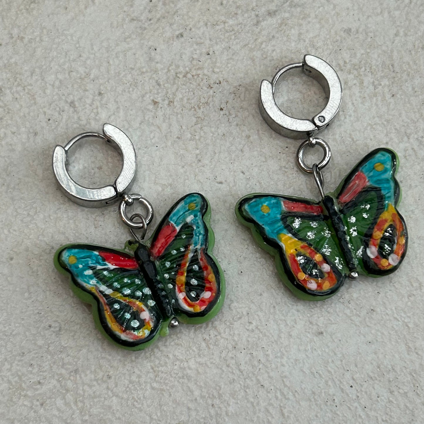 Ceramic butterfly earrings