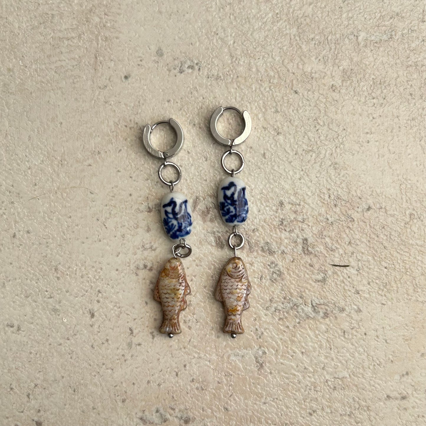 euro fish summer earrings