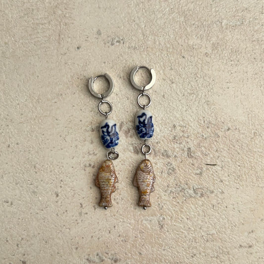 euro fish summer earrings