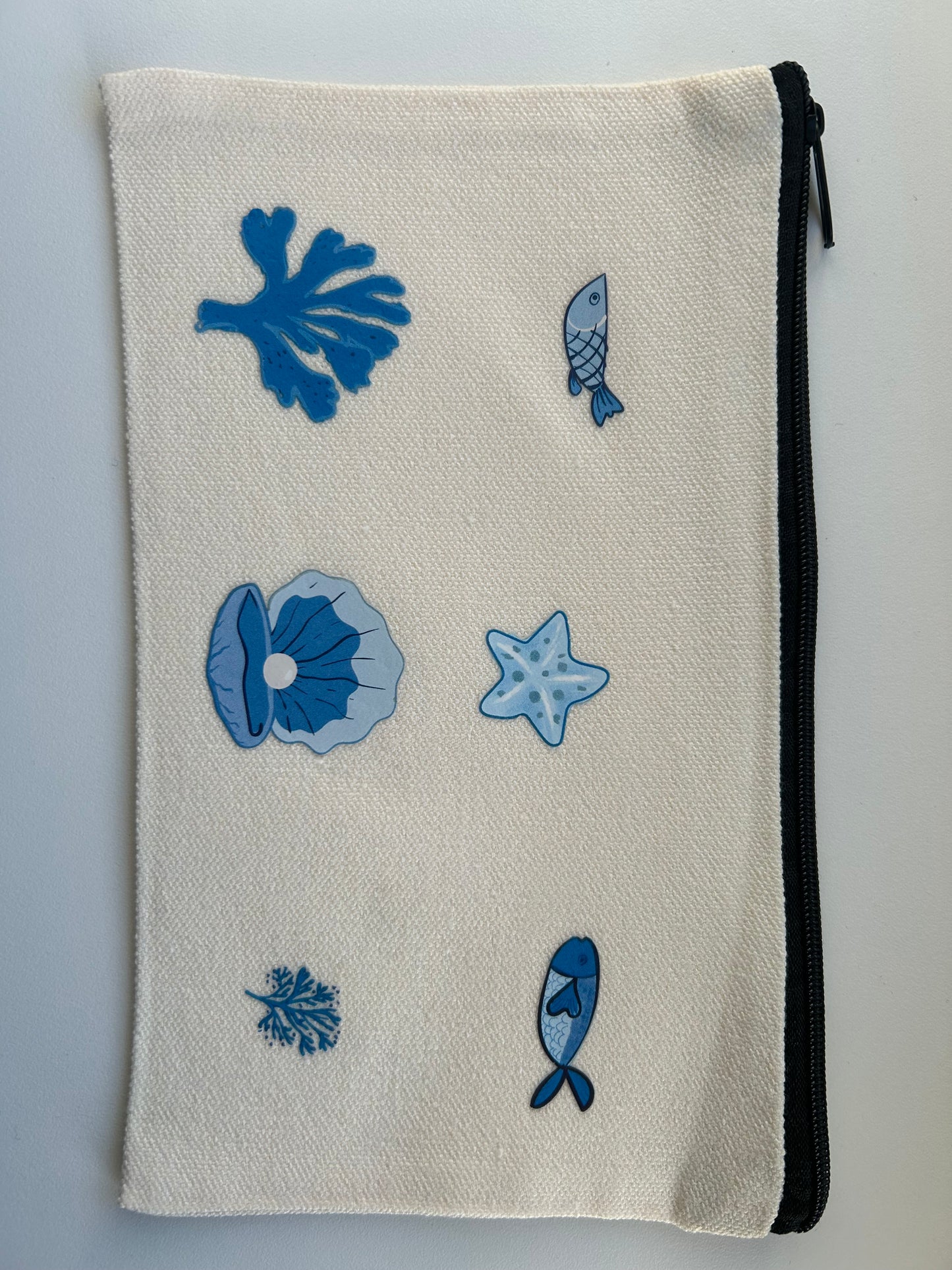 Blue fish pouch