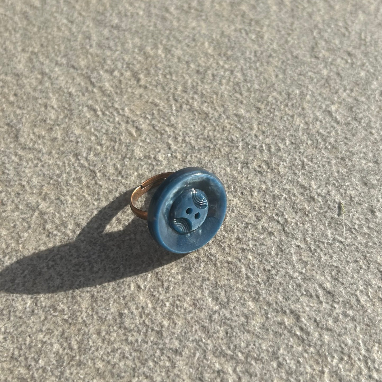 Blue button ring