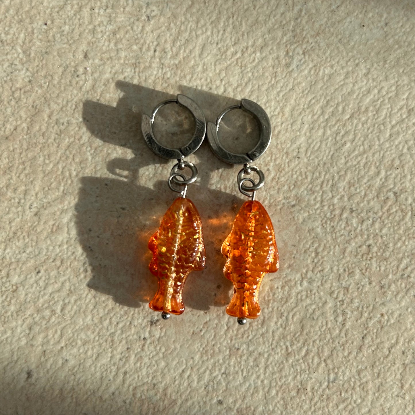 Gold fish earrings