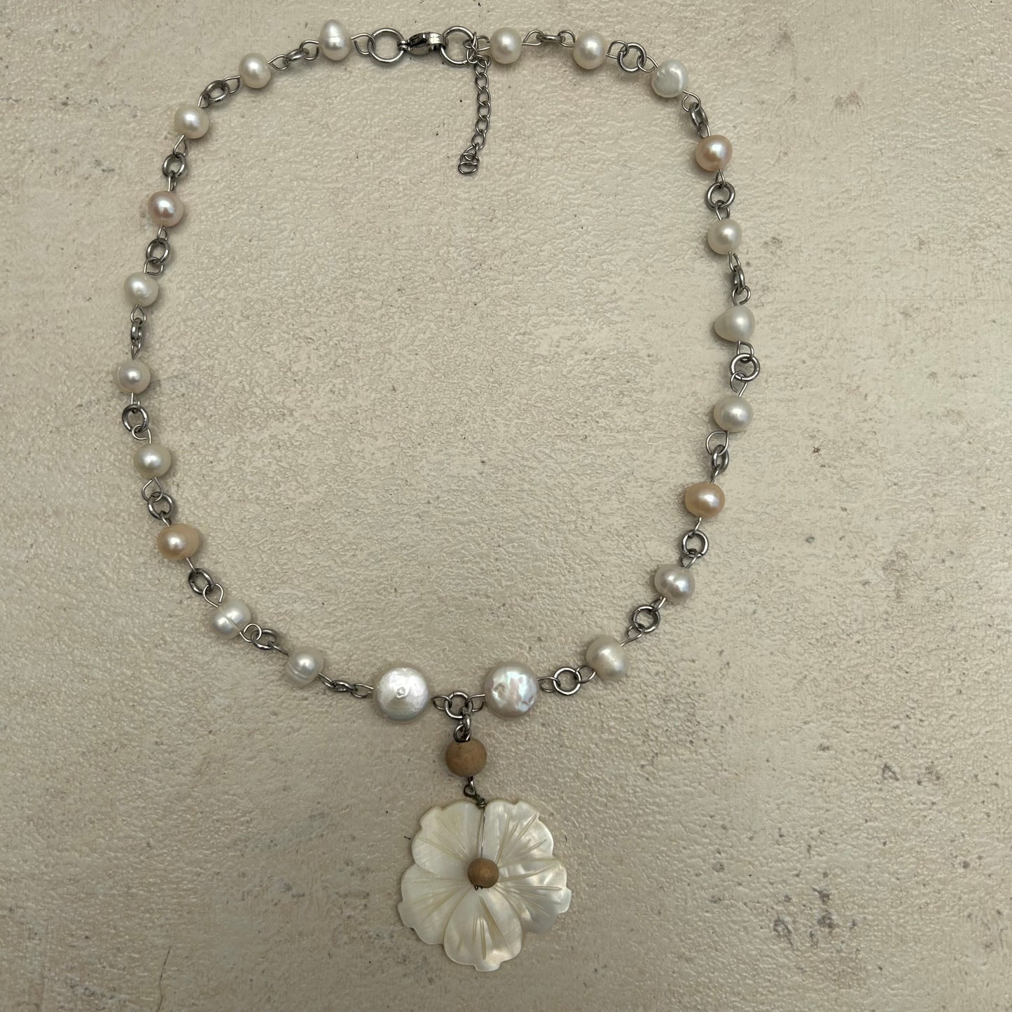 white flower necklace