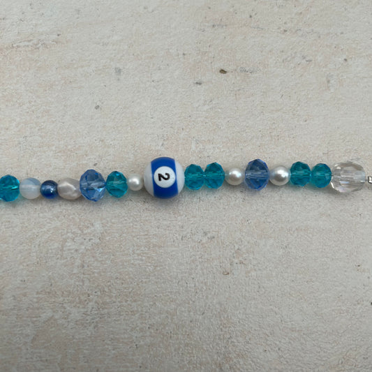 Blue glass beaded bracelet