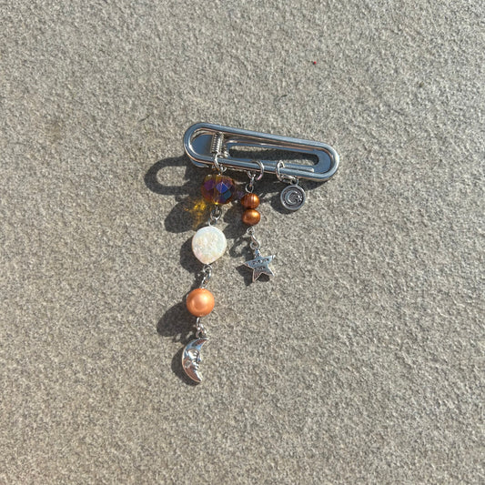 Orange beaded hair clip