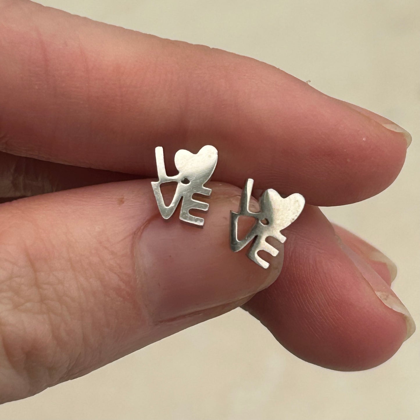 LOVE stainless steel stud earrings