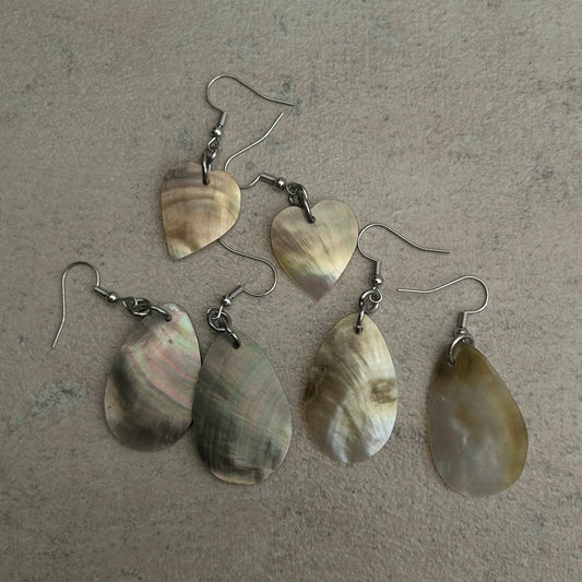 shell mystery earrings in silver