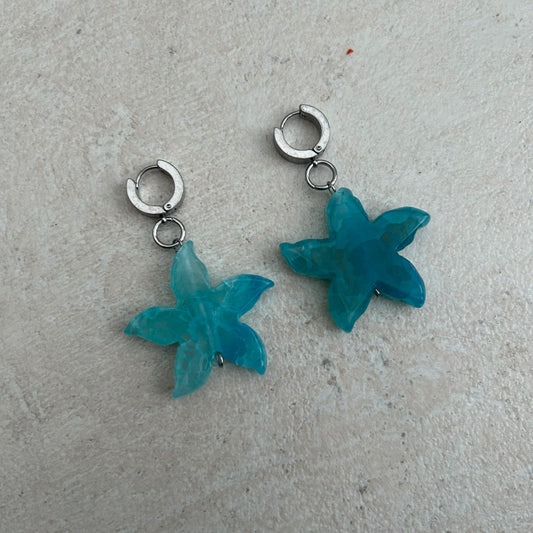 coloured agate stainless steel earrings