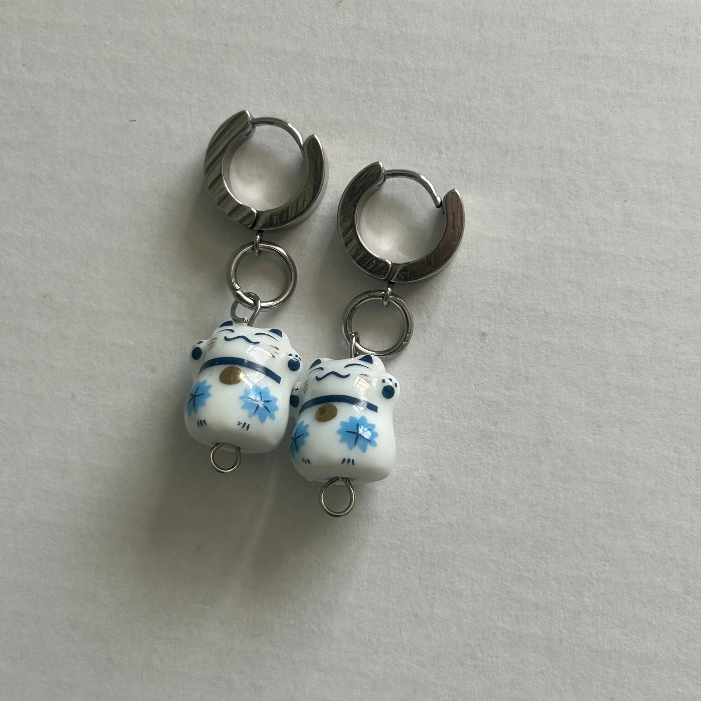Ceramic cat earrings