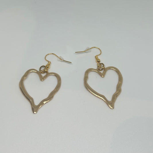 Gold heart earrings