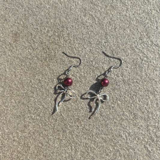 Pearl purple earrings