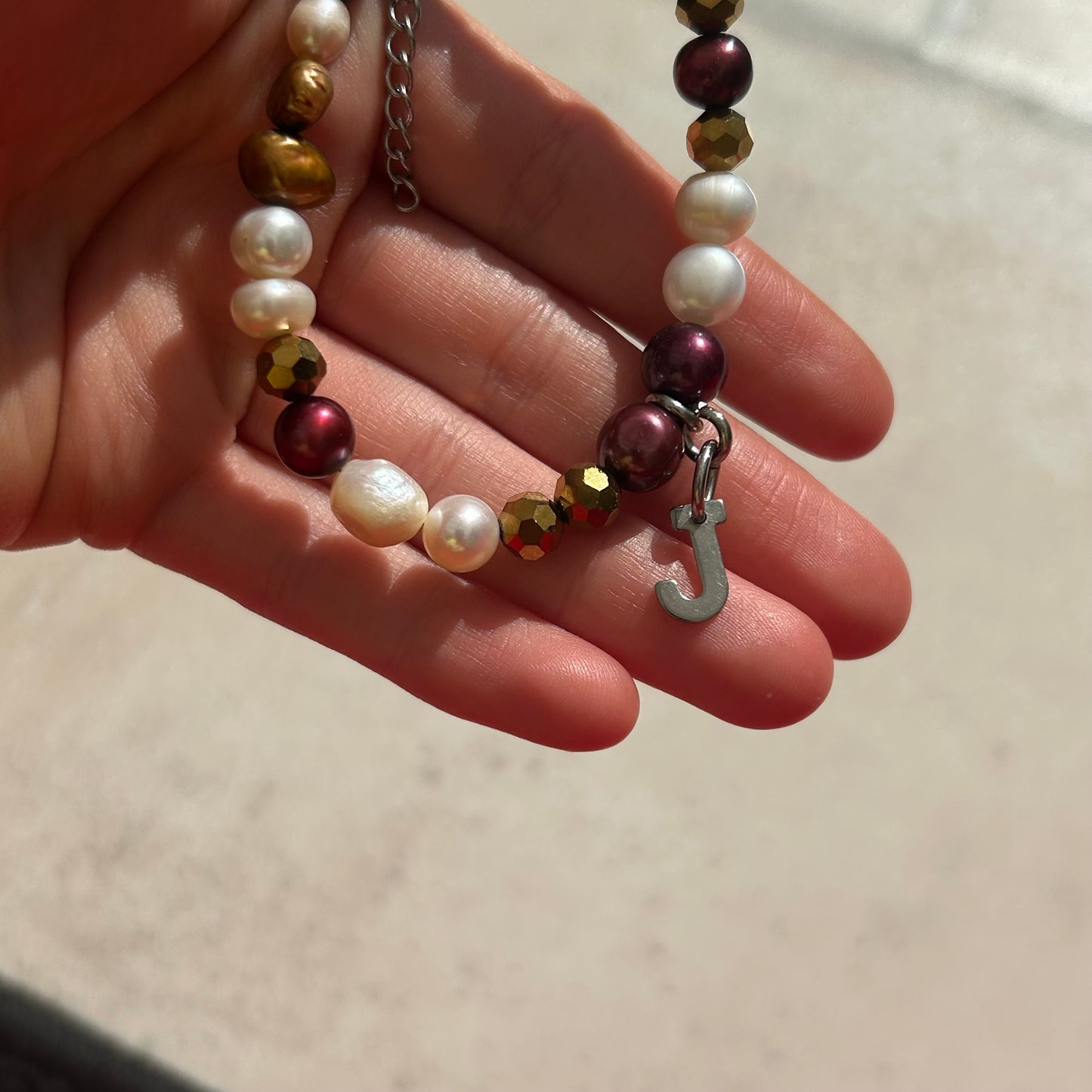 J initial custom bracelet