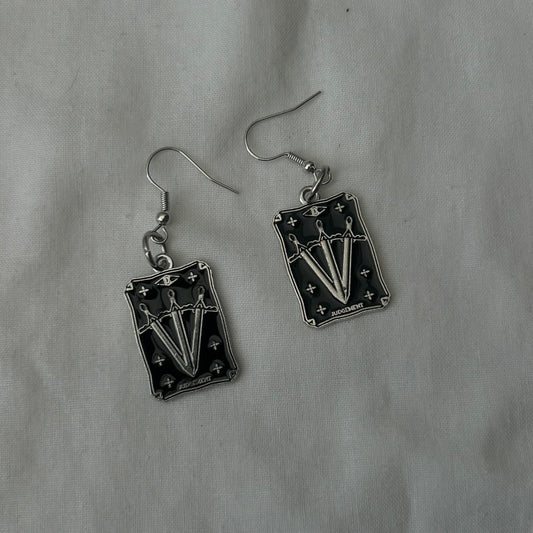 Judgement tarot card earrings