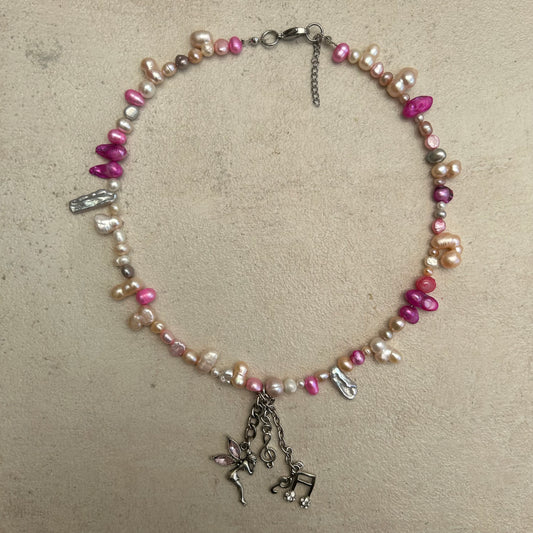pink fairy freshwater pearl necklace