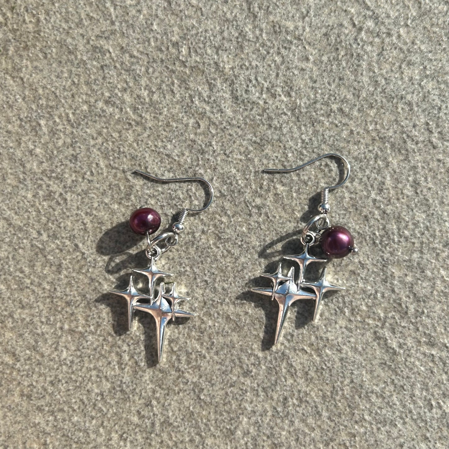 Purple pearl earrings