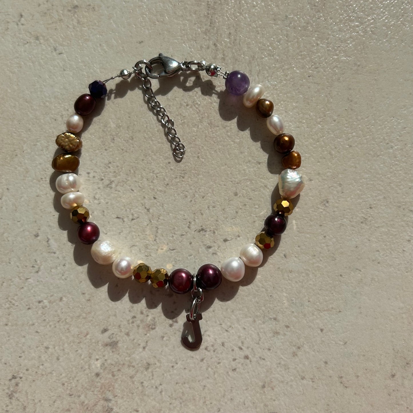 J initial custom bracelet