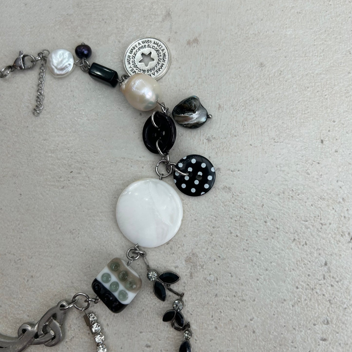 Polka spot b&w necklace
