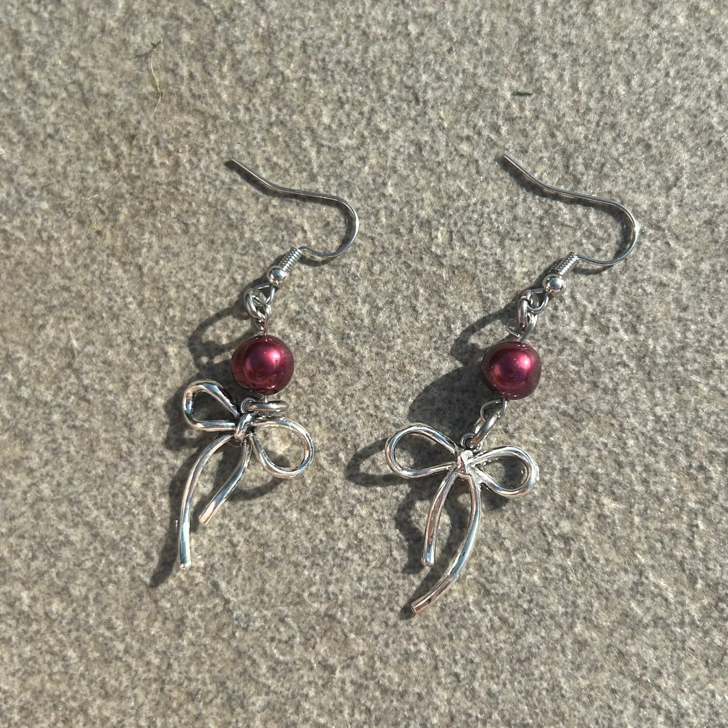 Pearl purple earrings