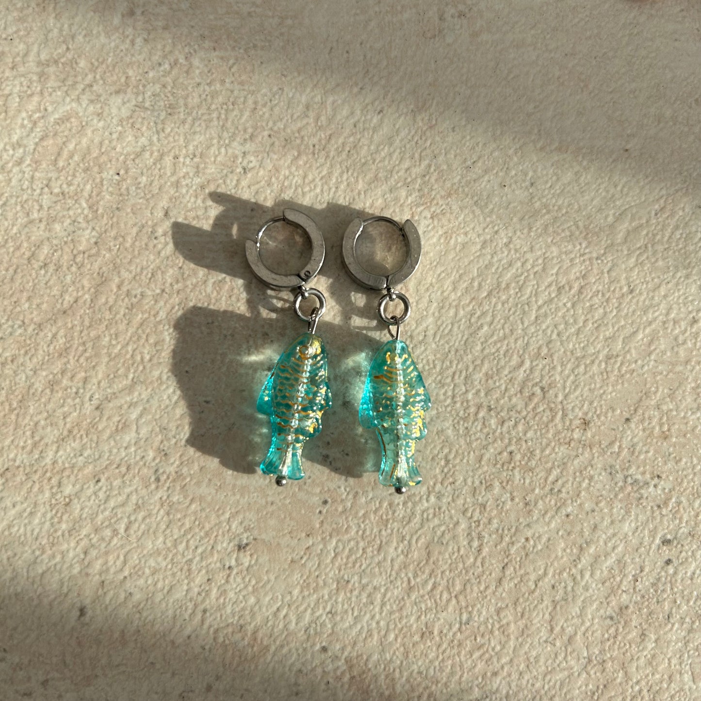 Blue salmon earrings
