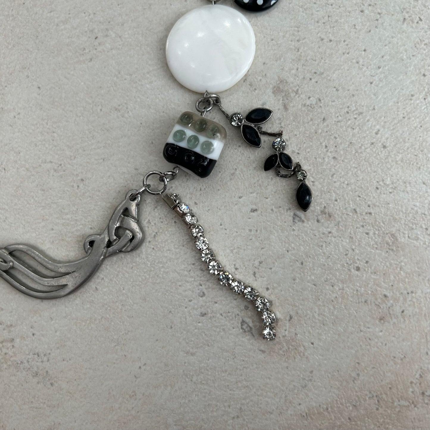 Polka spot b&w necklace