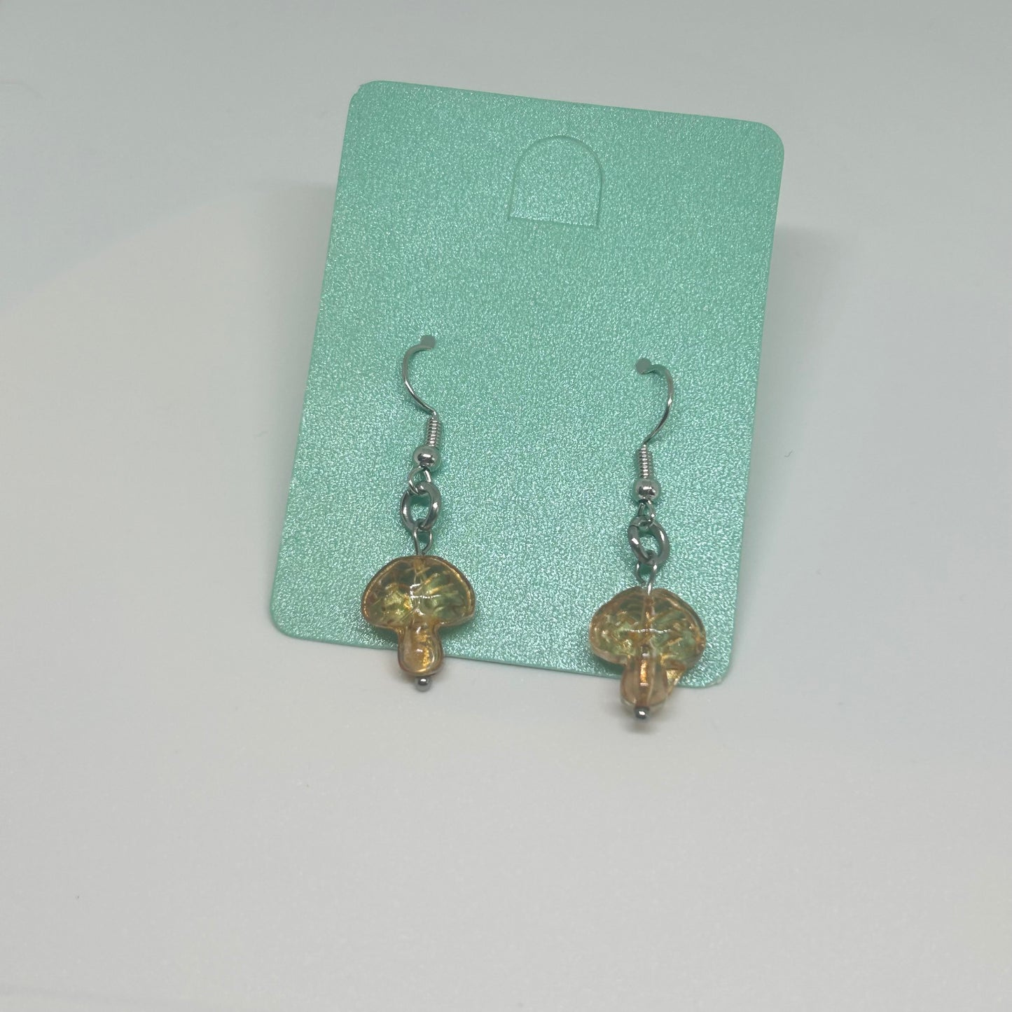Glass mushroom earrings