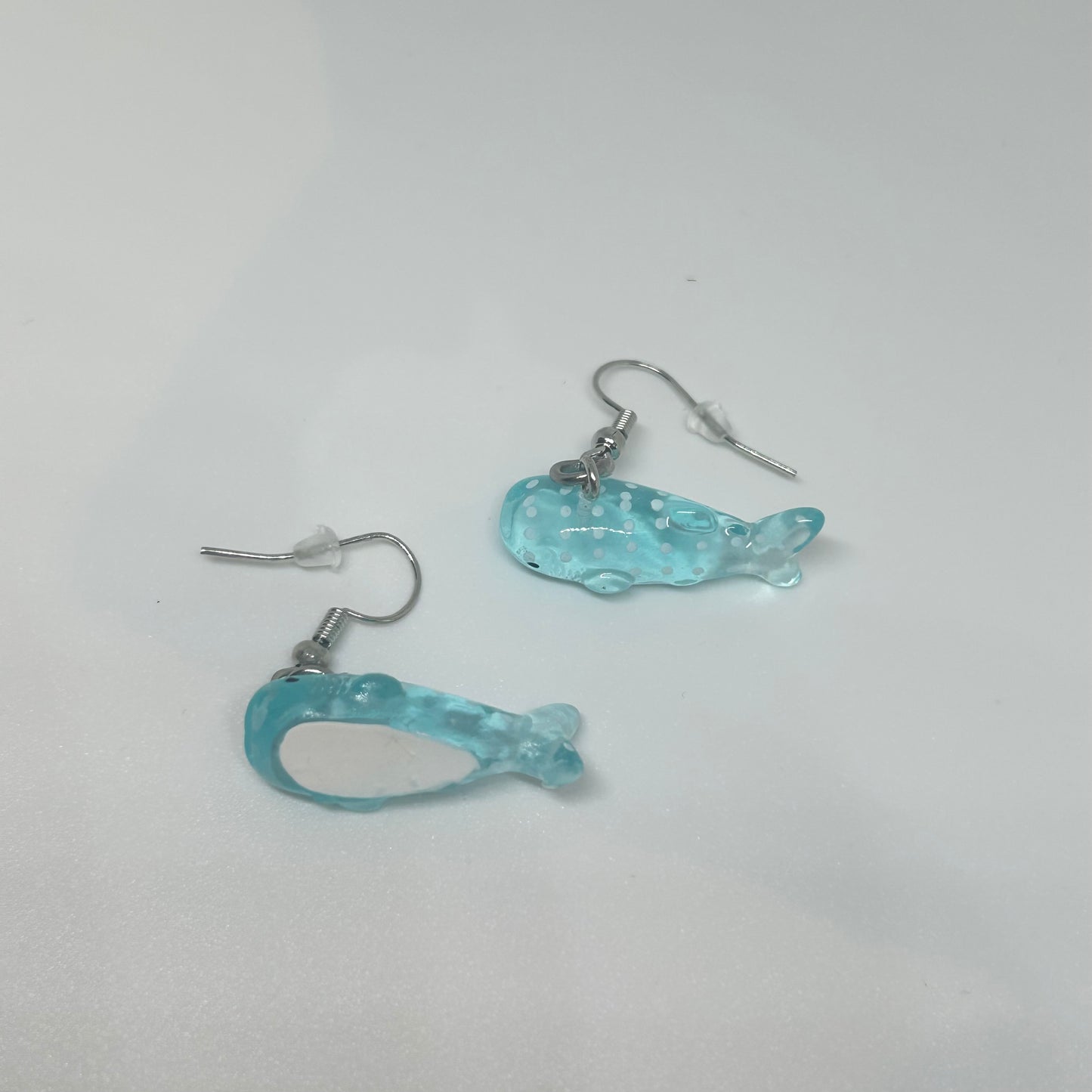 blue whale shark earrings