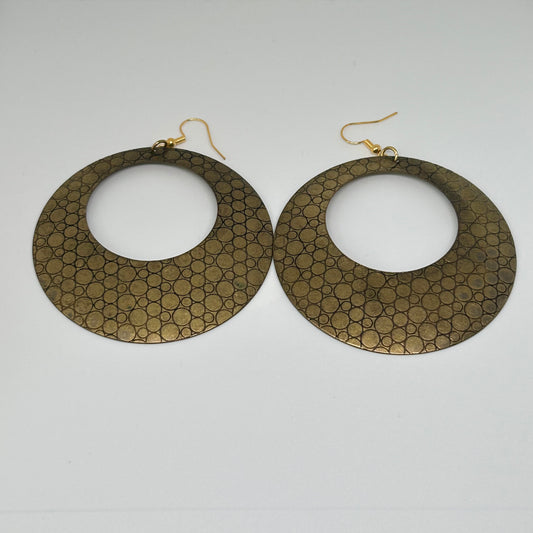 Bronze antique toned big earrings
