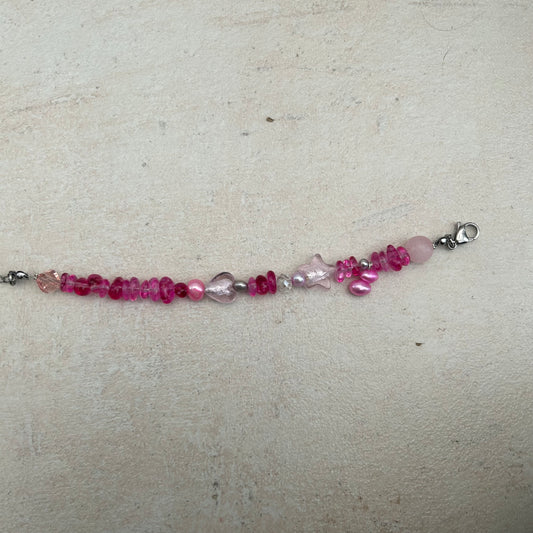 Pink glass bracelet