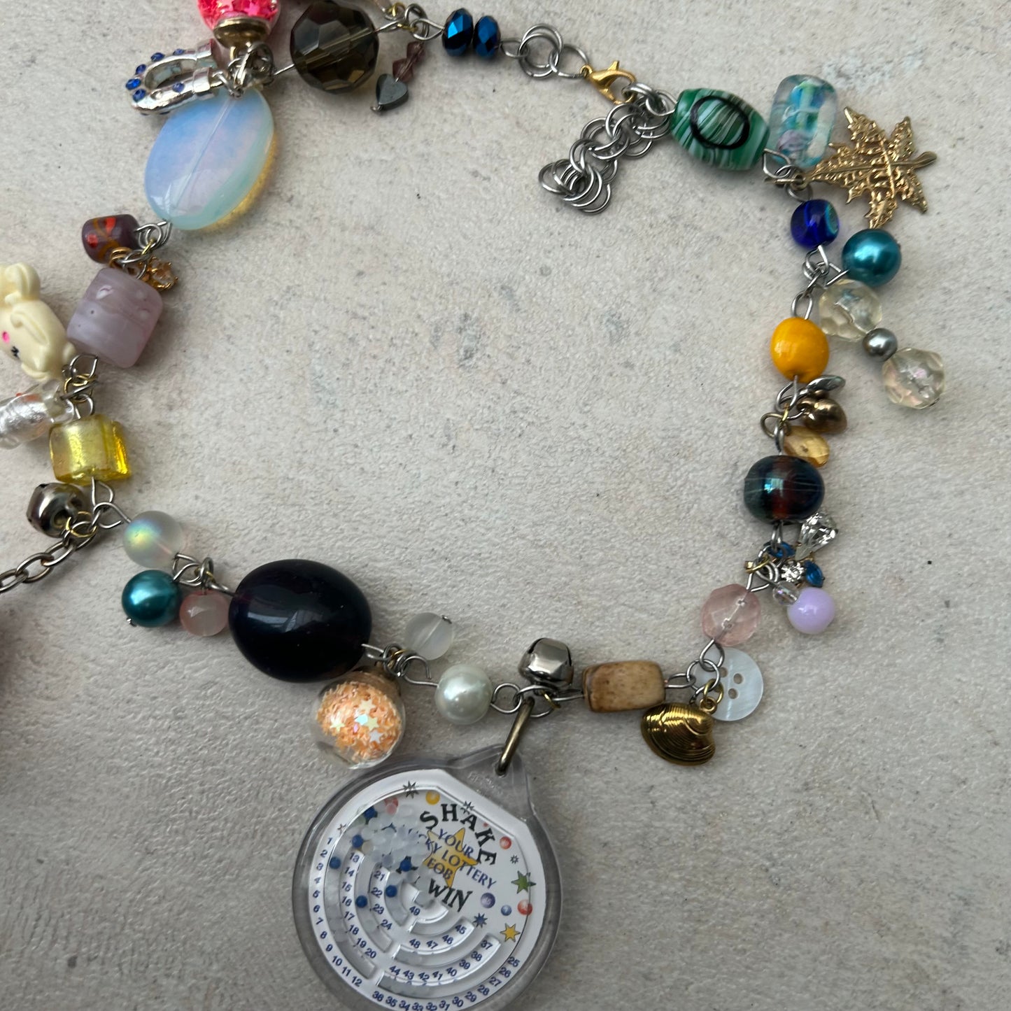 Lucky charm cluster clutter necklace