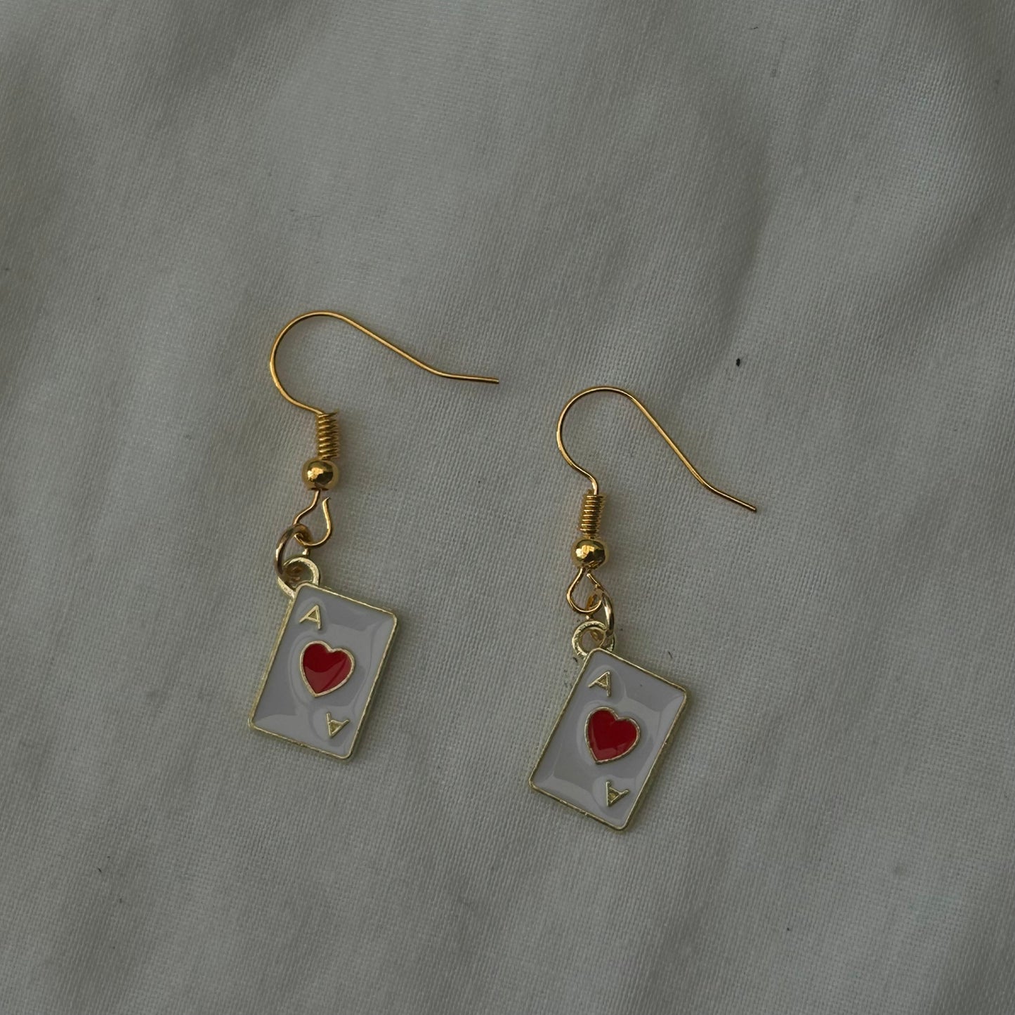 Ace of hearts earrings