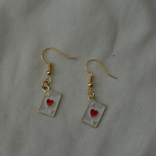 Ace of hearts earrings