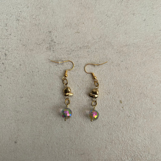 Disco ball earrings in gold
