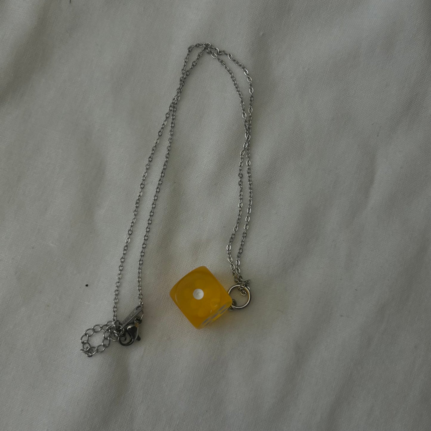 Yellow dice necklace