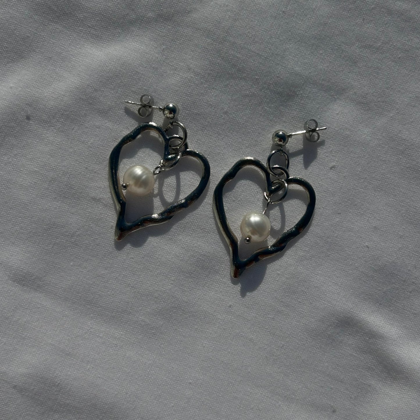 Stainless steel heart studs