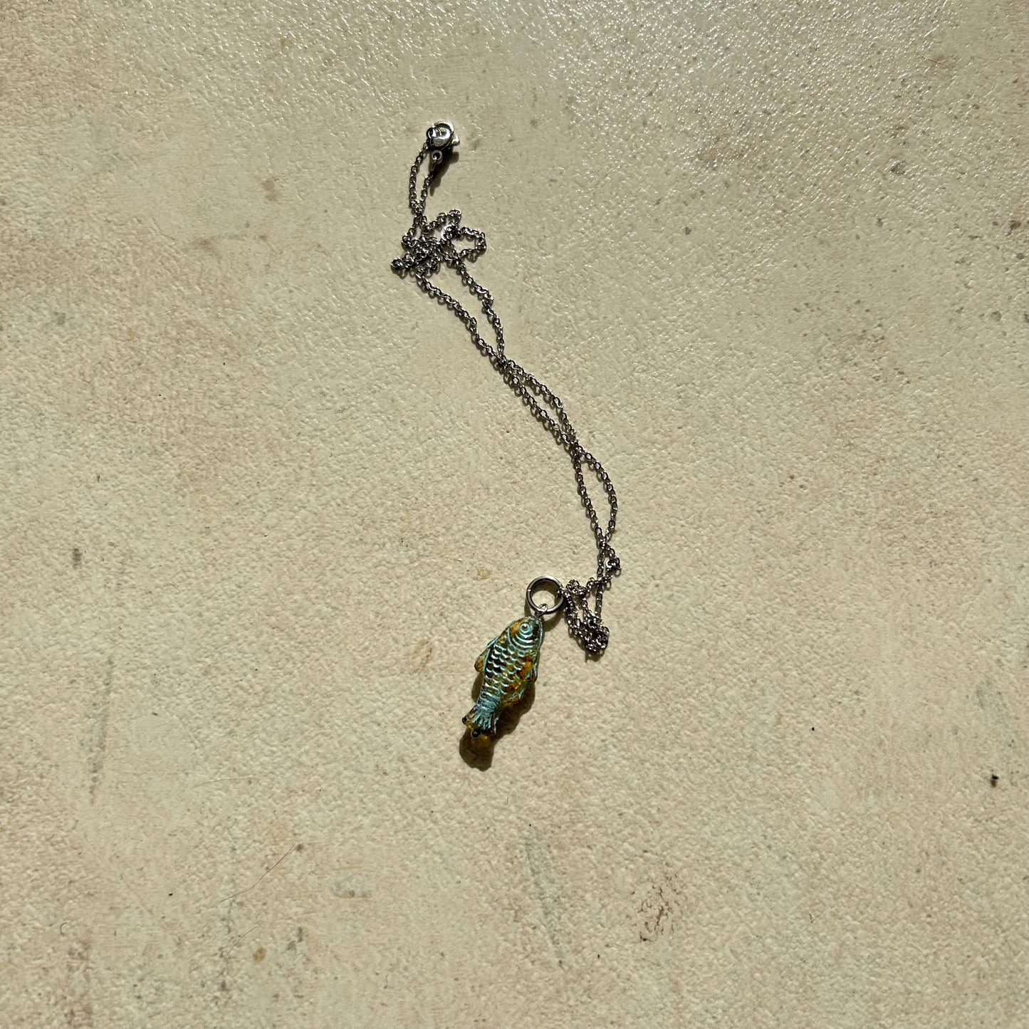 Tarmazinite czech glass fish necklace