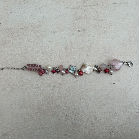 pink cluster clutter bracelet