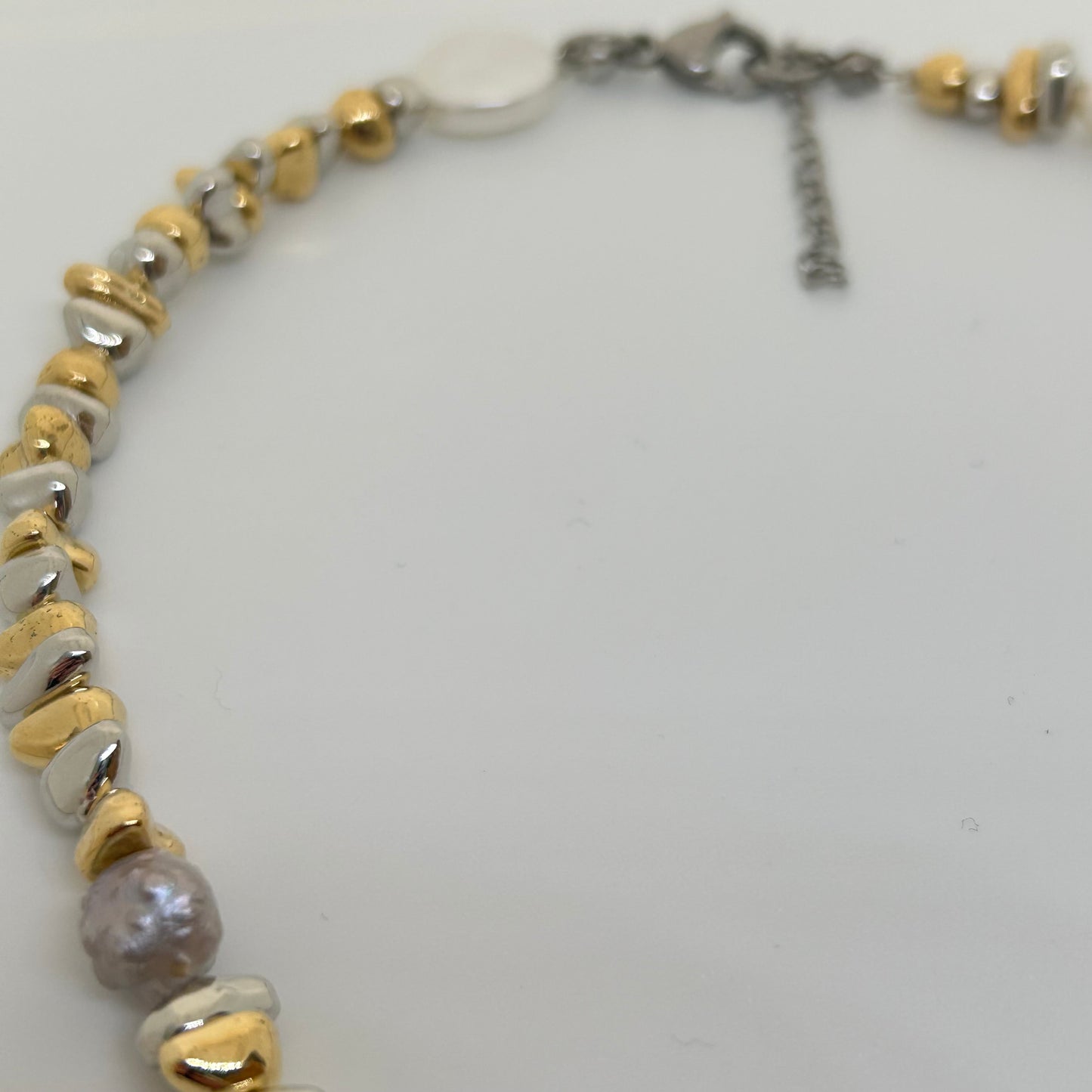 Silver sun mixed metal necklace